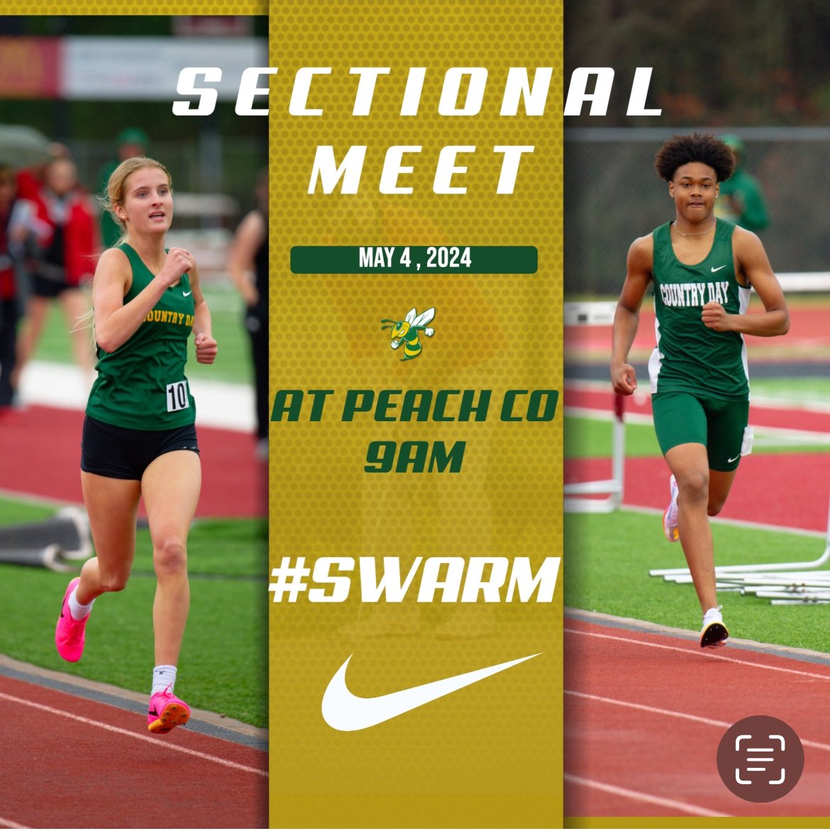 Good luck to our Hornets as they travel to Peach Co tomorrow in the GHSA AAA Sectional Meet! The top 8 advanced to the state finals! Go Hornets!! #SWARM