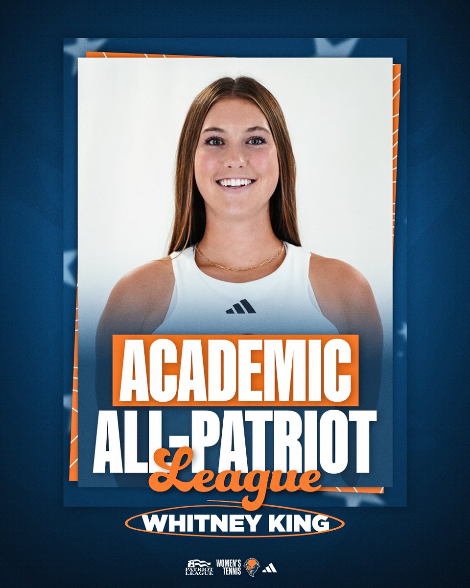 Congrats to Whitney King! The junior is now the third Bucknell women's tennis student-athlete to earn both First Team All-Patriot League and Academic All-Patriot League honors in back-to-back seasons. 👏🤘 📰 tinyurl.com/2aycw3yd #rayBucknell 🎾