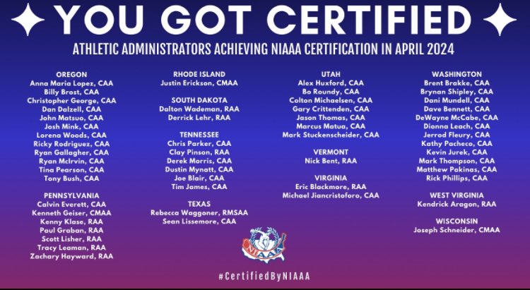 Congratulations to Justin Erickson, Johnston HS Athletic Director for achieving his CMAA.