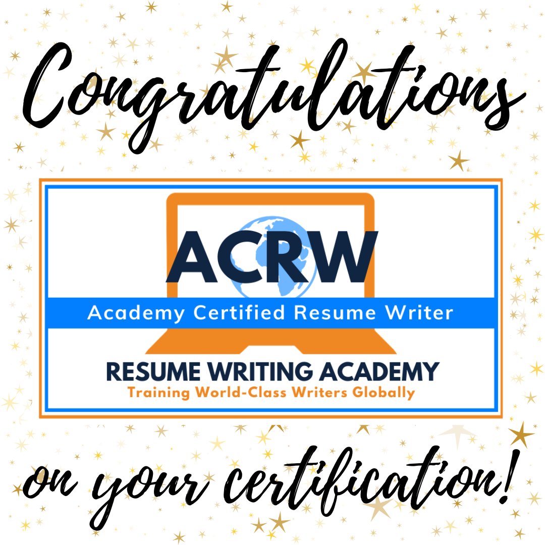 Kudos to 𝗘𝗹𝗮𝗶𝗻𝗲 𝗞𝗲𝗿𝗿 who earned the Academy Certified Resume Writer credential from Resume Writing Academy. We're thrilled to have you in the ACRW community!

rwa.training/acrw-live

#certifiedresumewriter #getcertified #resumewriting #careerpros #careerservices