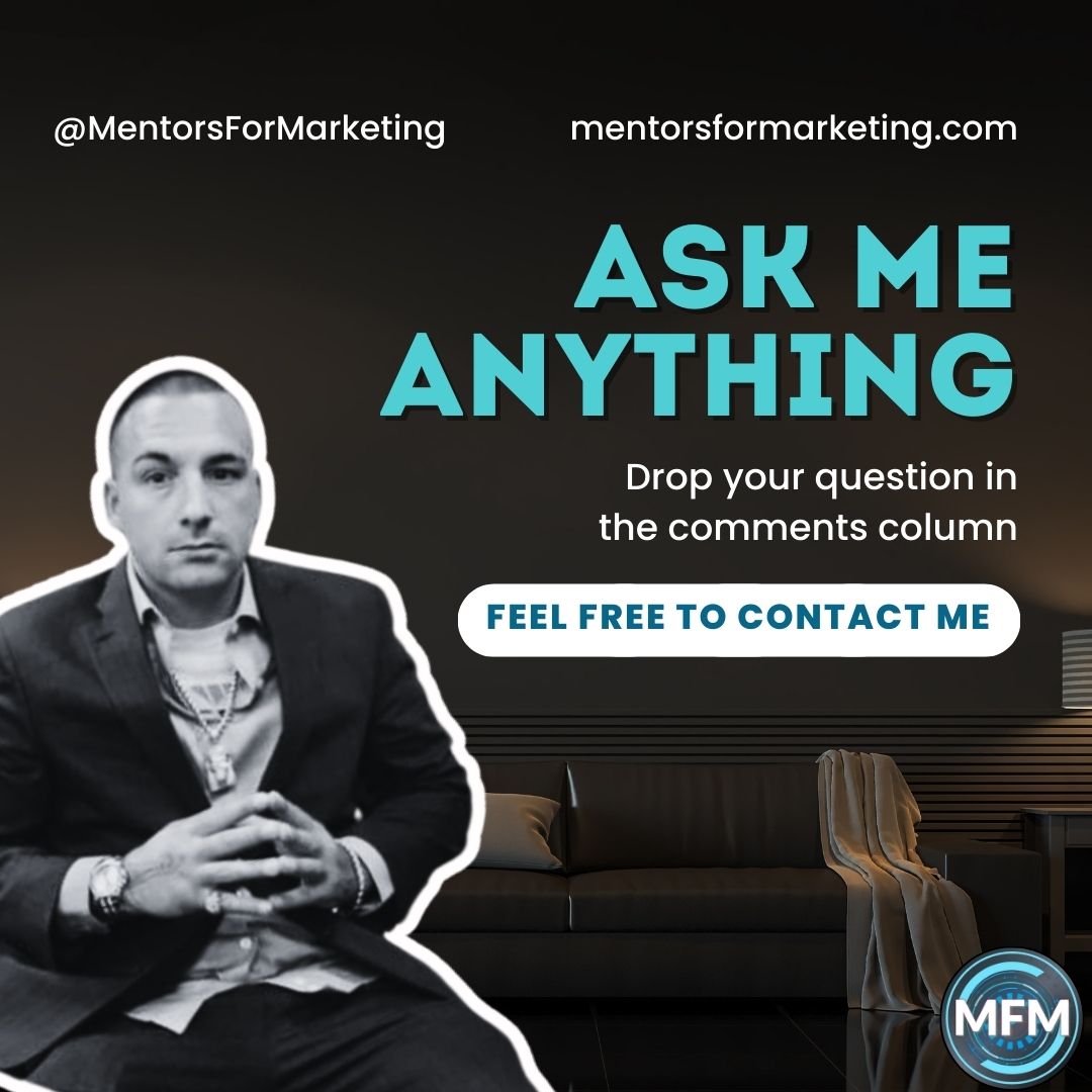 🌟💬 Ask Me Anything! 💬🌟

🔍 Curious about digital marketing? Wondering how to boost your brand? 

🚀💡 Don't hesitate to reach out! Visit mentorsformarketing.com for more insights. 

#AMA #DigitalMarketing #GetInTouch