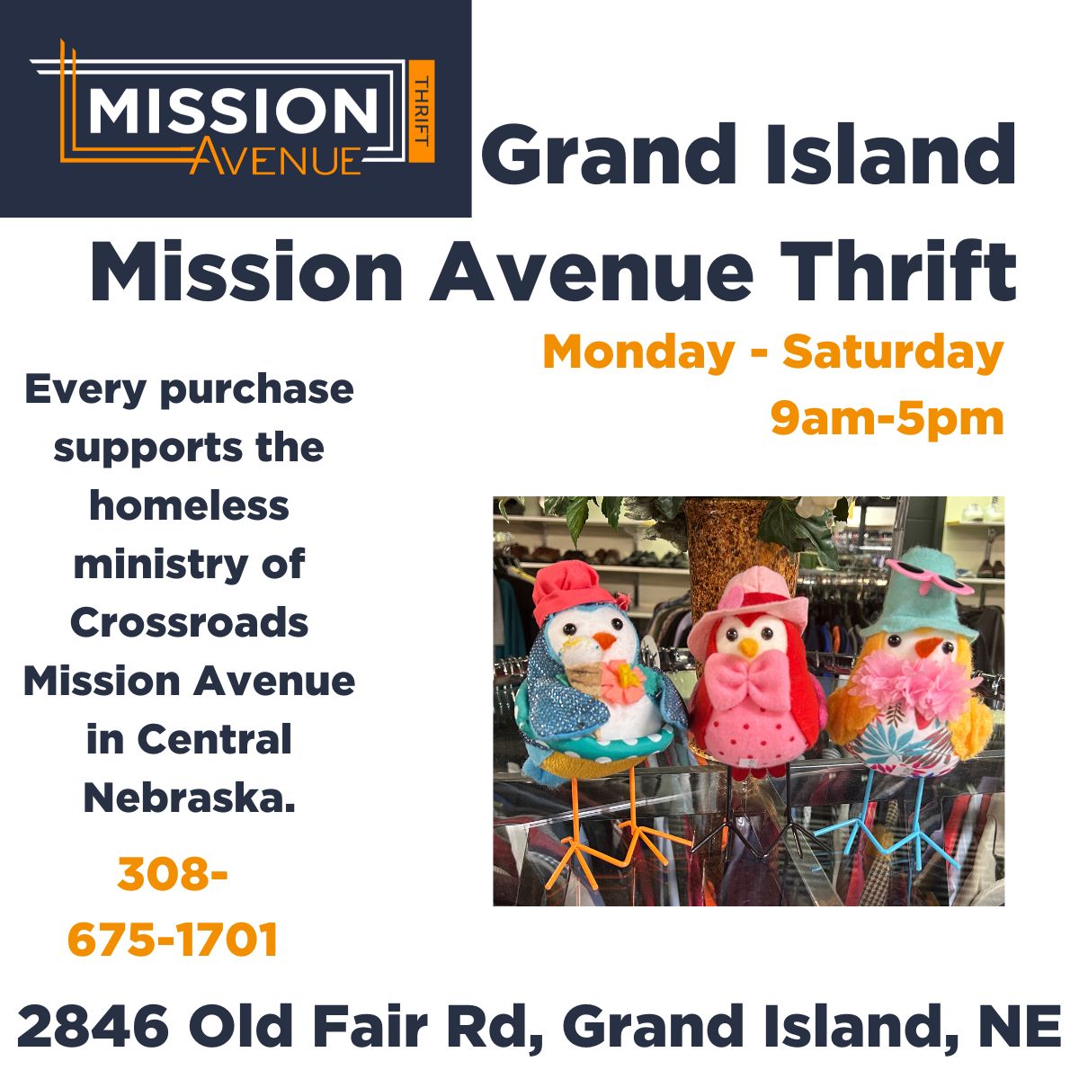 Come in TODAY and see what's NEW at Grand Island Mission Avenue Thrift! crossroadsmission.com/thrift-stores/ #MissionAvenueThrift #GrandIslandNebraska #Thriftstore #Shoptoday