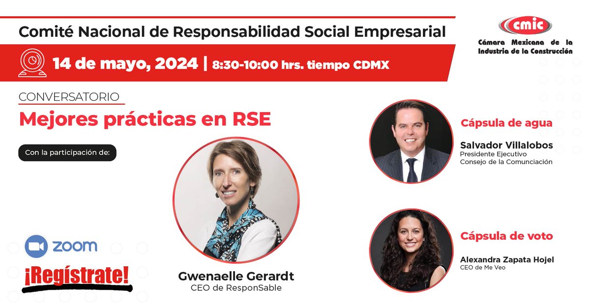 🌐🌿Conéctate al Comité #CMIC #RSE Conversaremos sobre #ConstrucciónSostenible los desafíos y oportunidades que enfrenta el sector en el camino hacia la #sostenibilidad un concepto que sigue transformando nuestra industria Regístrate y participa en vivo cmic.org.mx/cmic/eventos/r…