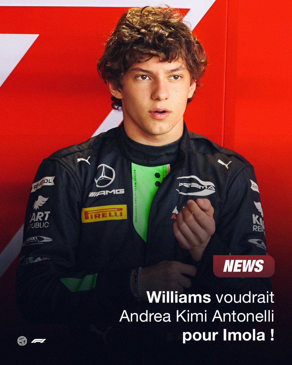 🚨 Selon @wbuxtonofficial, Williams aurait 'l'intention de faire débuter' Andrea Kimi Antonelli DÈS Imola ! 😳 Toujours selon le journaliste, l’écurie britannique aurait 'demandé une dérogation à la FIA' après 'les superbes essais d'Antonelli avec Mercedes' afin que le pilote…