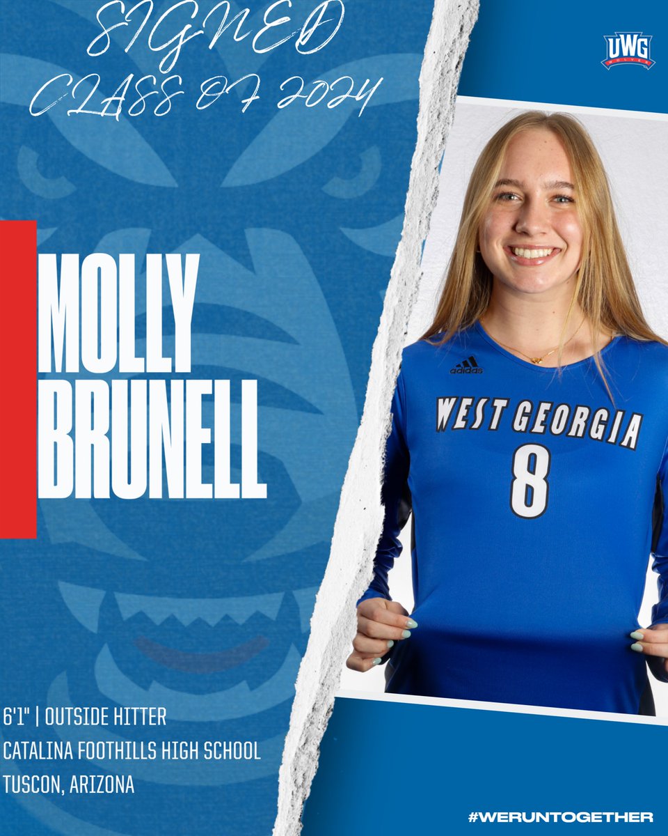 Everyone join us in welcoming Molly Brunell to our UWG Volleyball family! 🐺🏐 📰: uwgathletics.com/news/2024/5/3/… #WeRunTogether