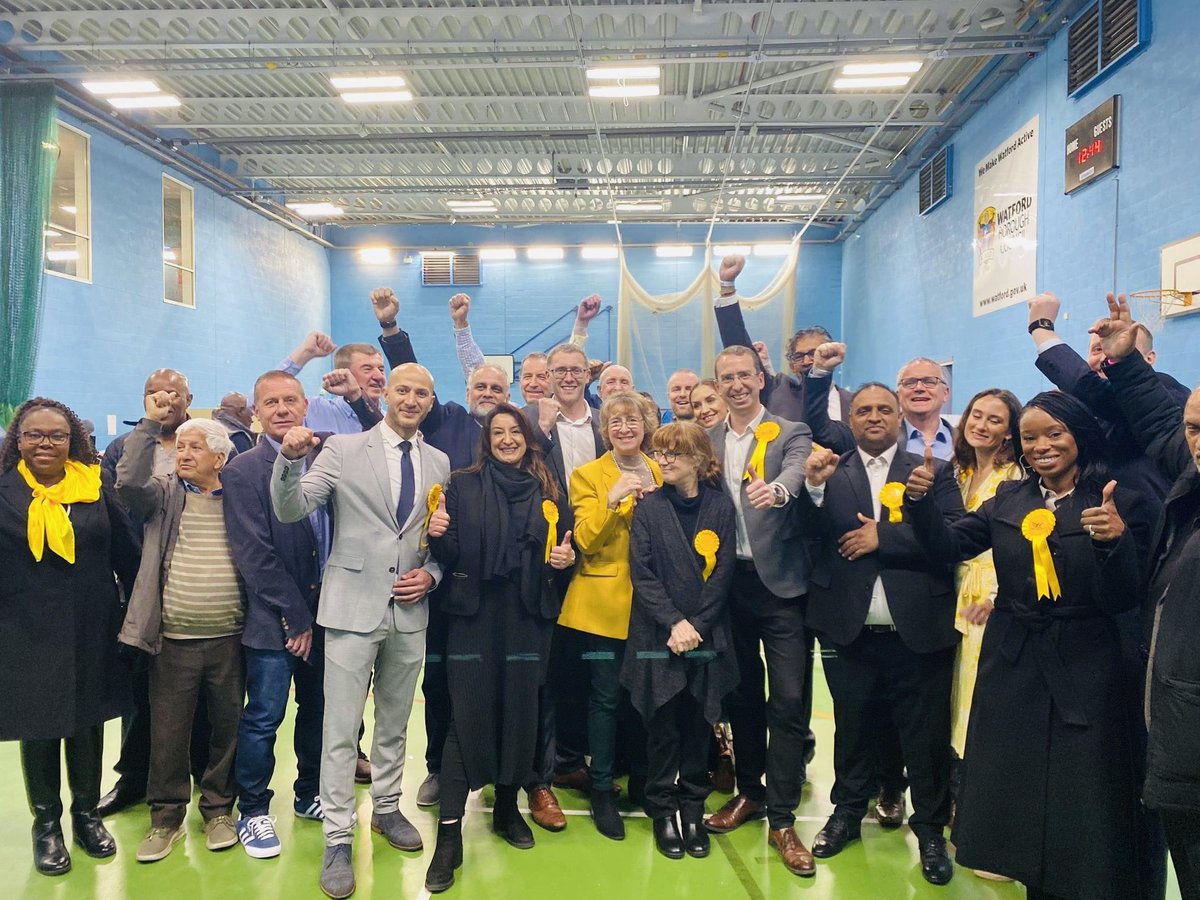 Today this great #LiberalDemocrat party of Watford has won 11 out of 12 wards in these local elections.Thank you to everyone who came out and campaigned for us and everyone who voted for us.We will continue working hard to represent you & drive positive changes in our community.
