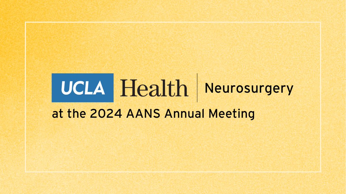 Today is the first day of the @AANSNeuro 2024 Annual Meeting! Congratulations to the UCLA Neurosurgery faculty and residents presenting this weekend. View the full schedule of UCLA Neurosurgery presentations here: uclahealth.org/departments/ne… #Neurosurgery #AANS2024