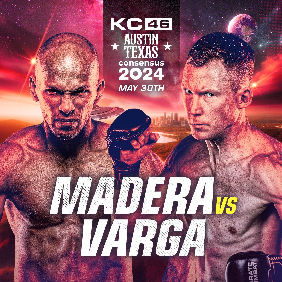 We’ve got a clash of titans for you as multiple time kickboxing champion Gabriel Varga returns to the Pit to face off against the fierce Olympian Andres Madera in Austin, Texas on May 30th! 🥋 #KC46