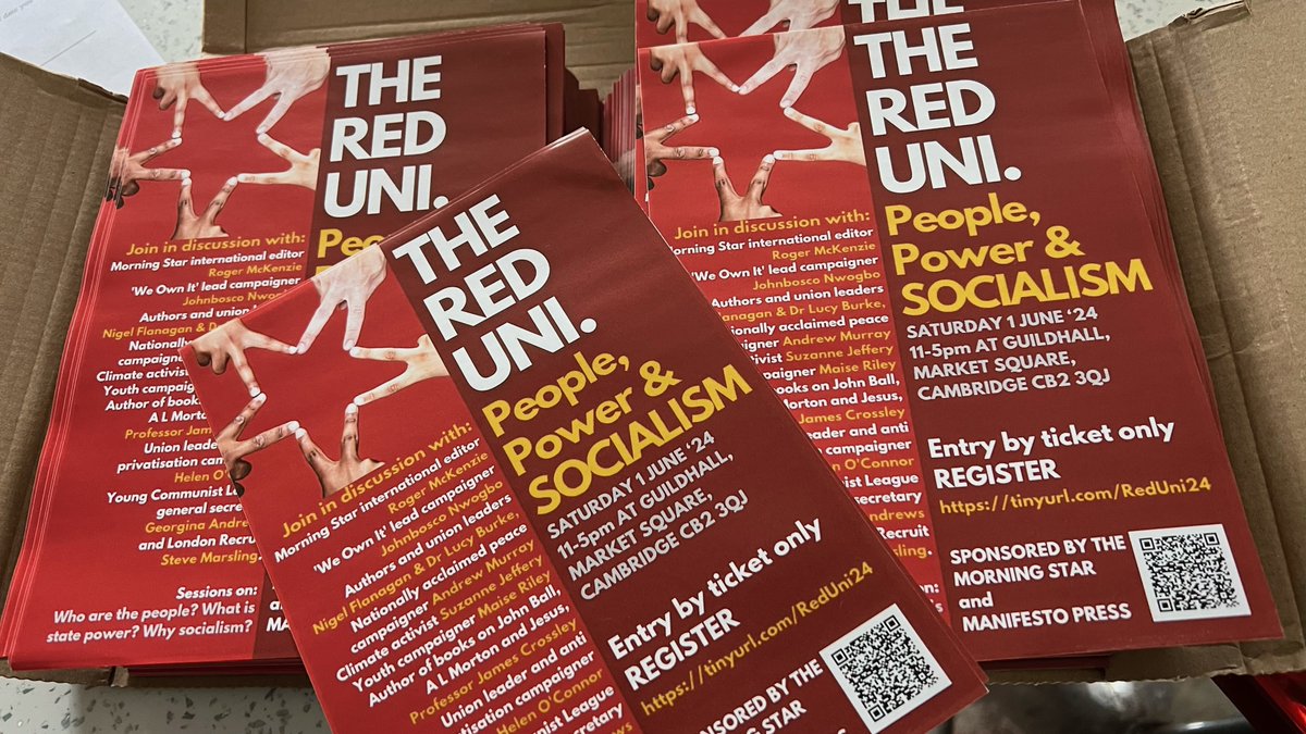 Come meet us and several Manifesto authors at The Red Uni in Cambridge, Saturday 1/6. Tickets available here: tinyurl.com/RedUni Sponsored by @M_Star_Online @Manifesto_Press