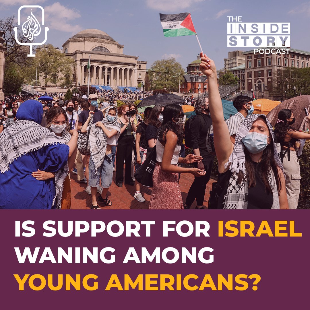 Successive US administrations have backed Israel since it was created in 1948.  

But polls suggest that public support now appears to be waning, especially among young Americans.

🎙 #InsideStory, @DrJulieNorman2 and @KeirMilburn discuss: aj.audio/TISP-798