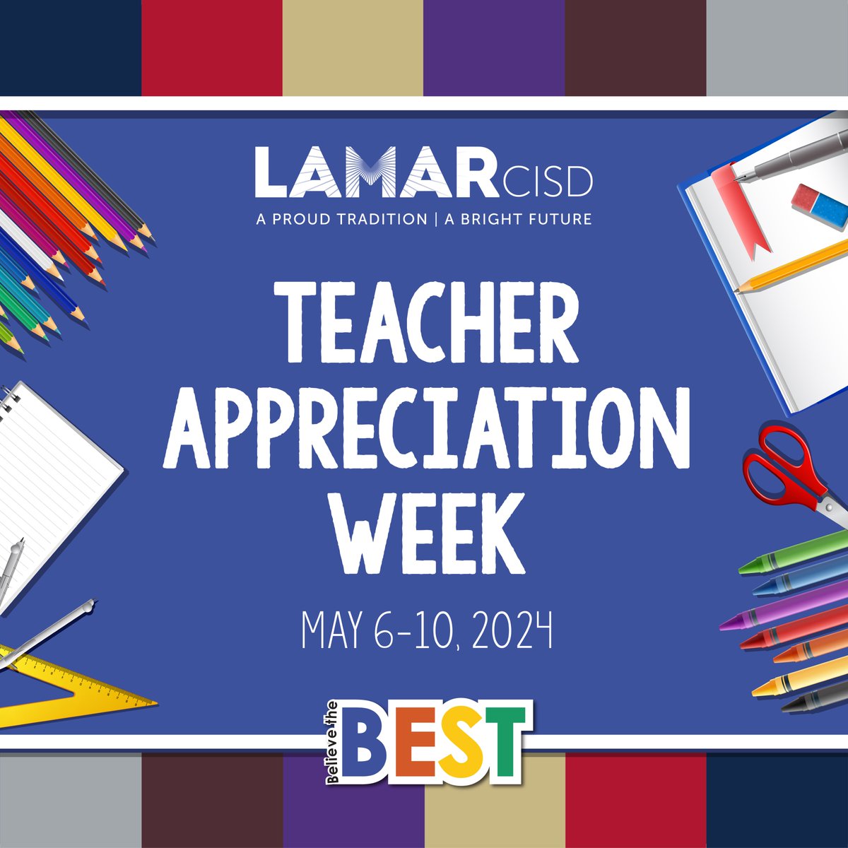 It’s #TeacherAppreciationWeek!🌟 Take a moment to thank the wonderful educators that make us #LamarCISDProud. Their commitment to help shape the lives of our students is no small task, so thank you.🍎
