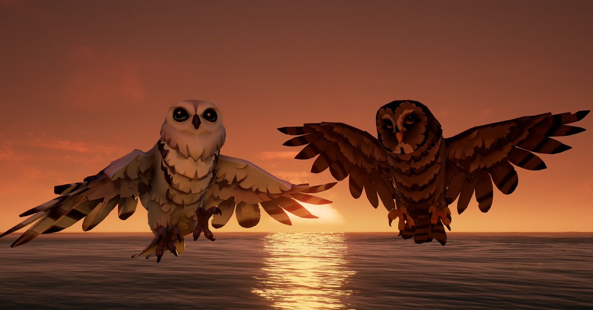 Birds of a feather flock together 🦉

Theme: Stunning Sunsets  

#SoTShot #SeaOfThieves
@SeaOfThieves