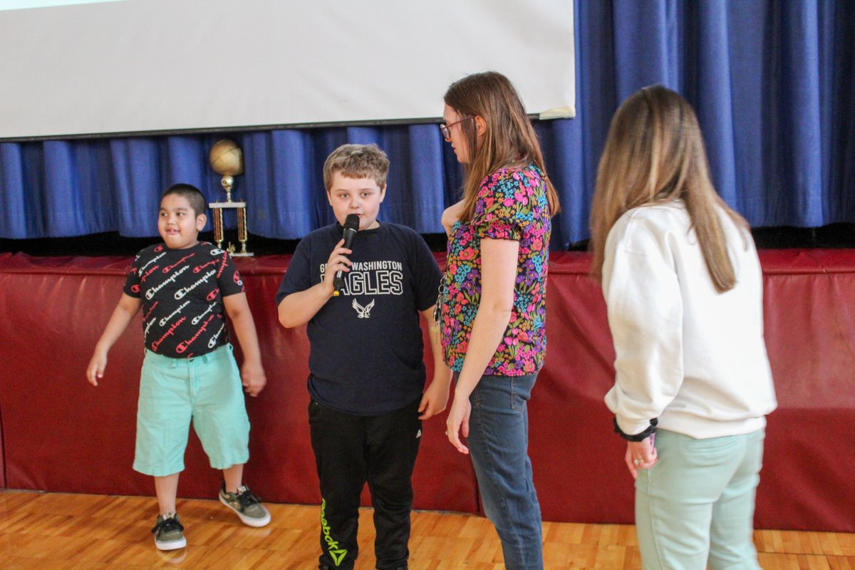 .@QuestarIII #BOCES students at George Washington School held their #PBIS assembly. Classroom helpers assisted Principal Remillard with the pledge, student of the month & more. Principal Remillard also thanked our TA's for being such an integral part of our school. #QuestarIII