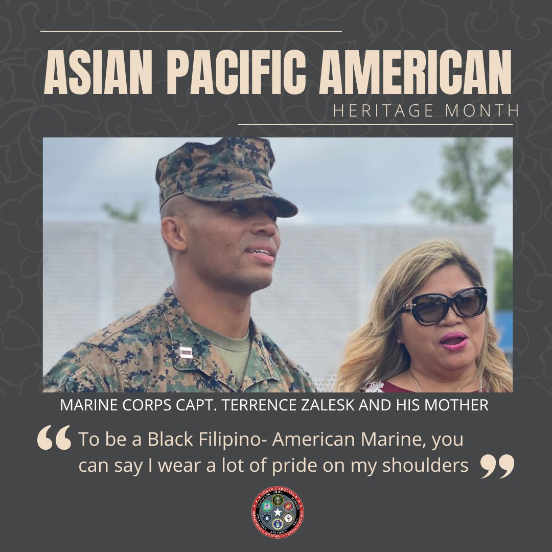 Every May, #AAPIHeritageMonth, @NCDMVA honors the contributions of Asian American & Pacific Islander active-duty military servicemembers, #Veterans, & their family members.

Today, we recognize Marine Corps Capt. Terrence Zalesk who was born in Jacksonville, NC. @camp_lejeune