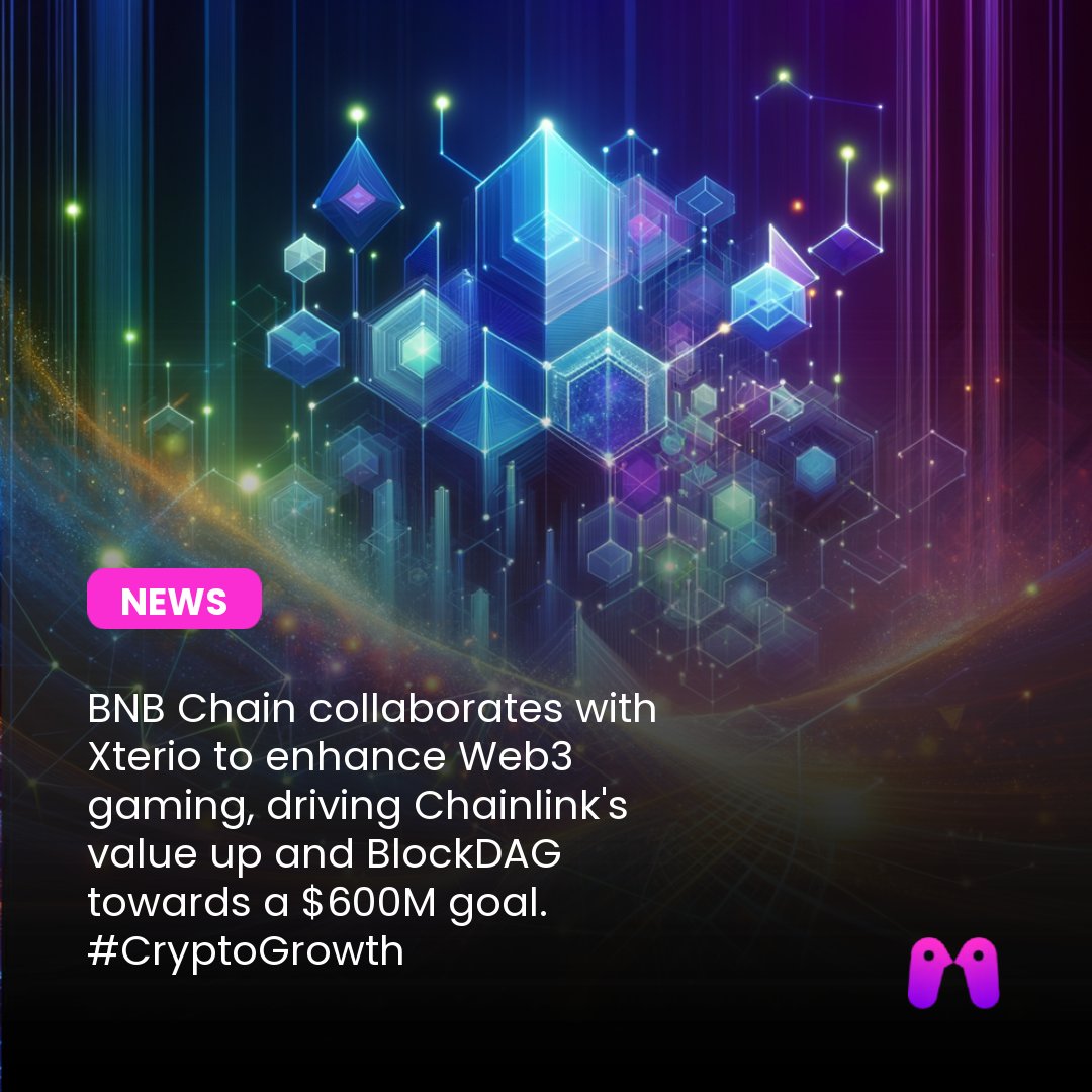russ_mcade's tweet image. 🚀 Exciting times in #crypto! BNB Chain partners with Xterio to boost Web3 gaming, leveraging BNB for a richer ecosystem. 🎮 Chainlink's value spikes 15%, hinting at a bullish future. 📈 BlockDAG sets sights on a $600M cap with $21.3M already in the bag. #Blockcha