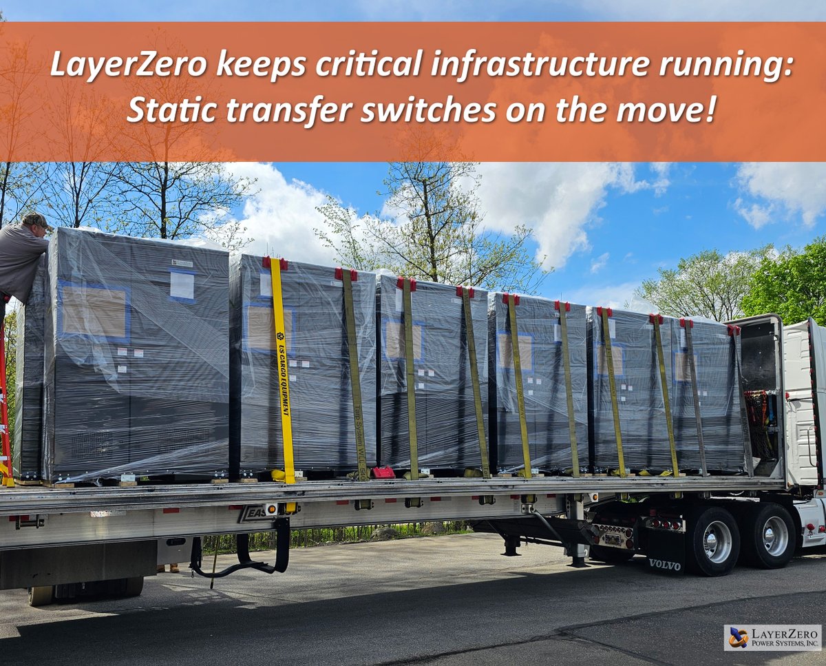 Another shipment of static transfer switches rolling out of LayerZero HQ in Aurora, Ohio!  Keeping the power on for mission-critical applications. #OhioMade #datacenters #LayerZero #infrastructure #powerdistribution #reliability