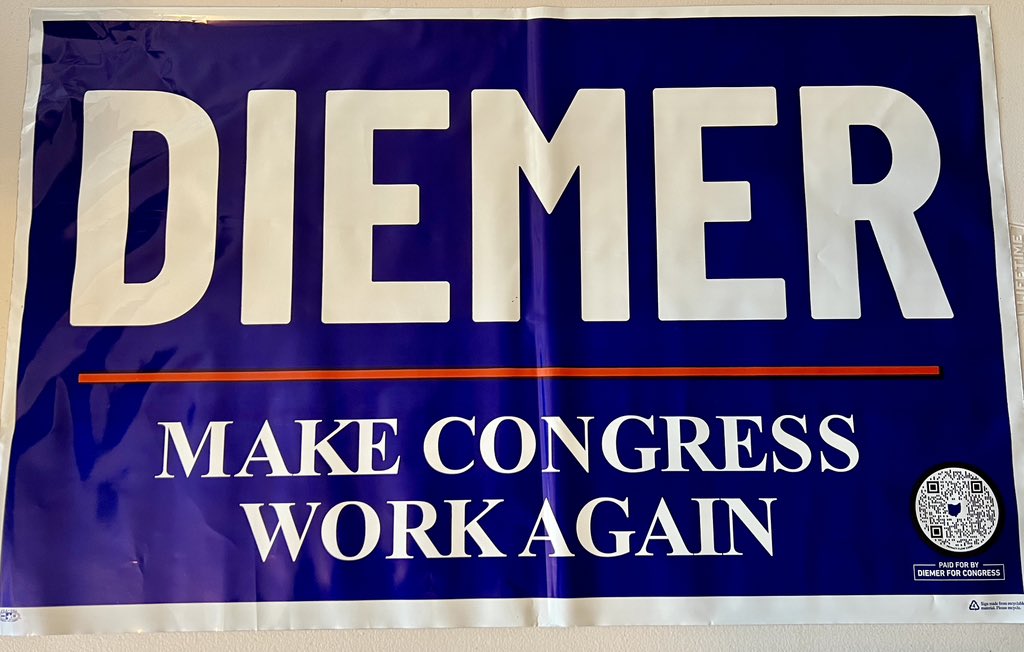 Yard signs are here. Can’t wait to Make Congress Work Again