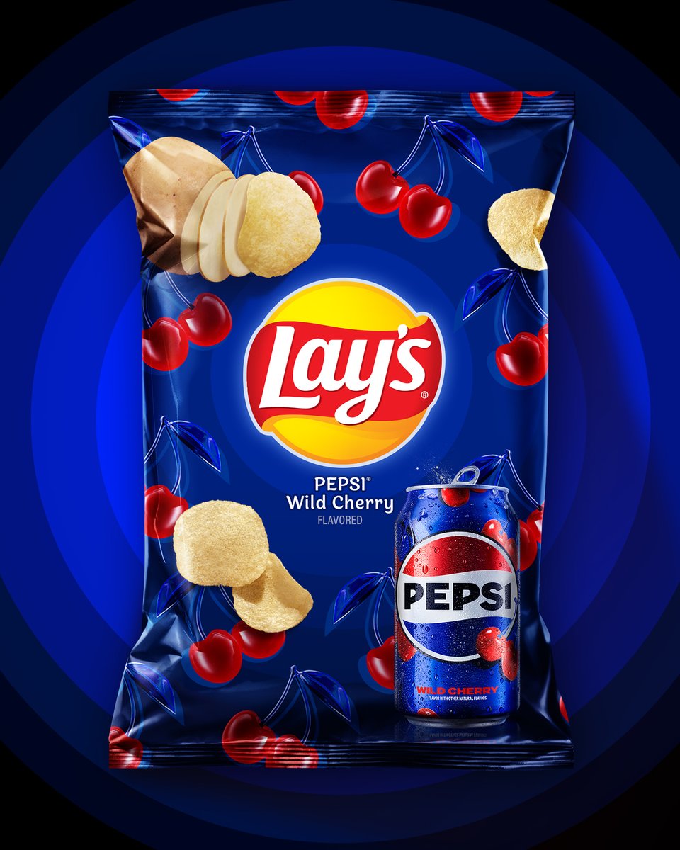 Now we’re really getting wild 🍒 Would you try this Pepsi Wild Cherry fake flavor? @LAYS