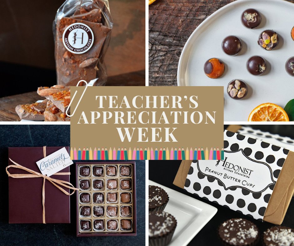 Teacher's Appreciation Week is coming up. Show your thanks to Rochester’s educators with artisan chocolate.

Stop into our shop or order online: hedonistchocolates.com/shop

#thankyou #teachersappreciationweek #artisanchocolate #rochesterny