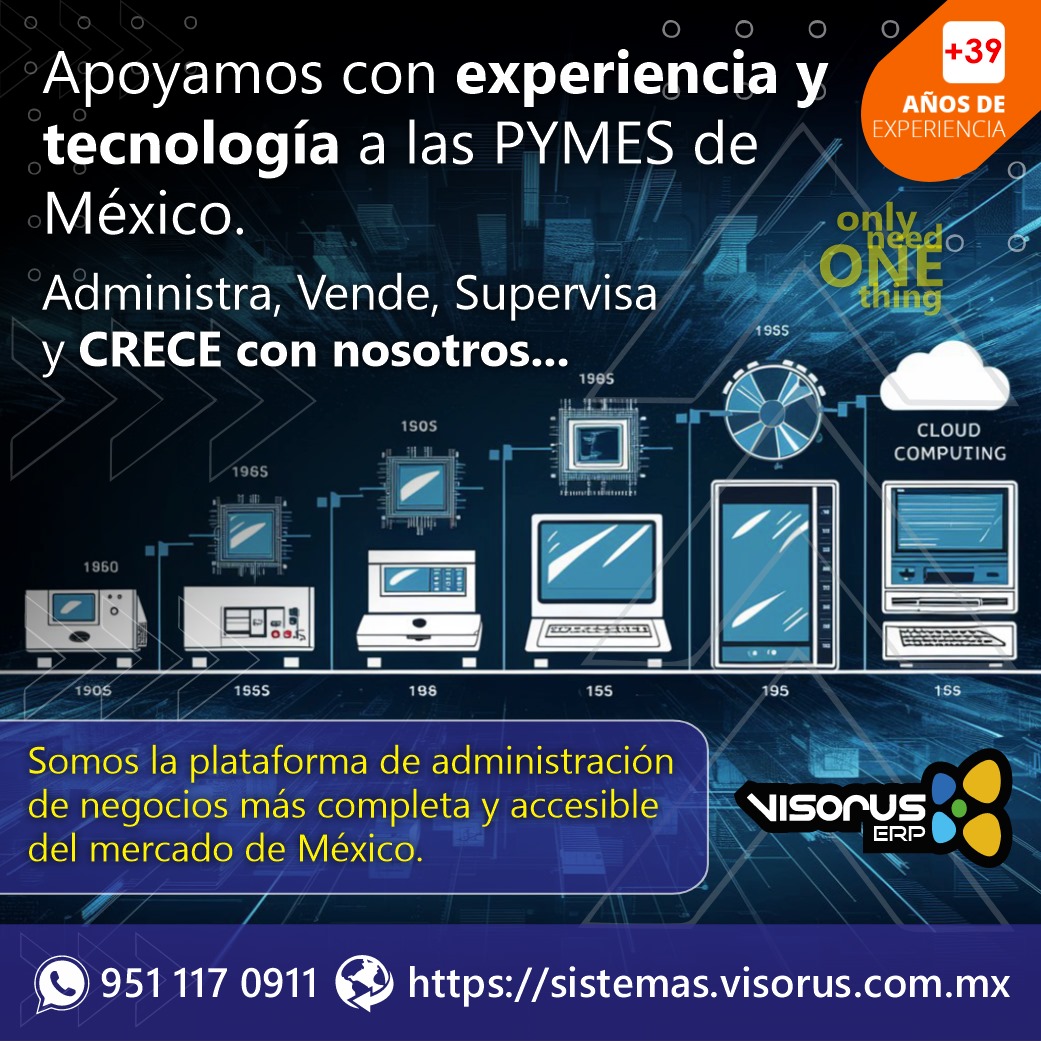 VisorusF's tweet photo. La mejor relación Costo - Beneficio del mercado, invierte en tu crecimiento, nosotros ponemos la tecnología y la experiencia, el siguiente paso lo decides tu.

Estamos a tus órdenes para apoyarte.

#visoruserpsoftware #VISORUS #sistemasintegrales #sistemasadministrativos #ERP https://t.co/6gALH7ca5w