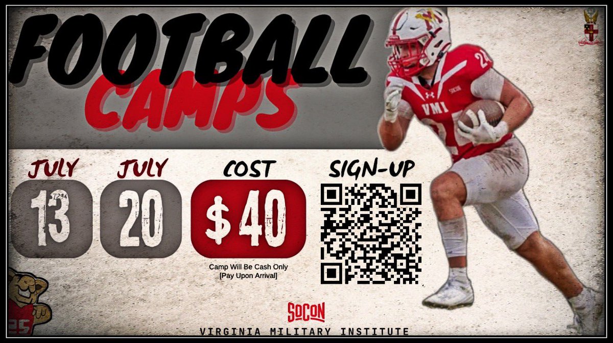 If you are slept on : Show It If you think you’re D1 : Show It If you love to compete : Show it! Come to VMI and SHOW US why you deserve a scholarship! Hit The QR Below! See You in July #GoKeydets