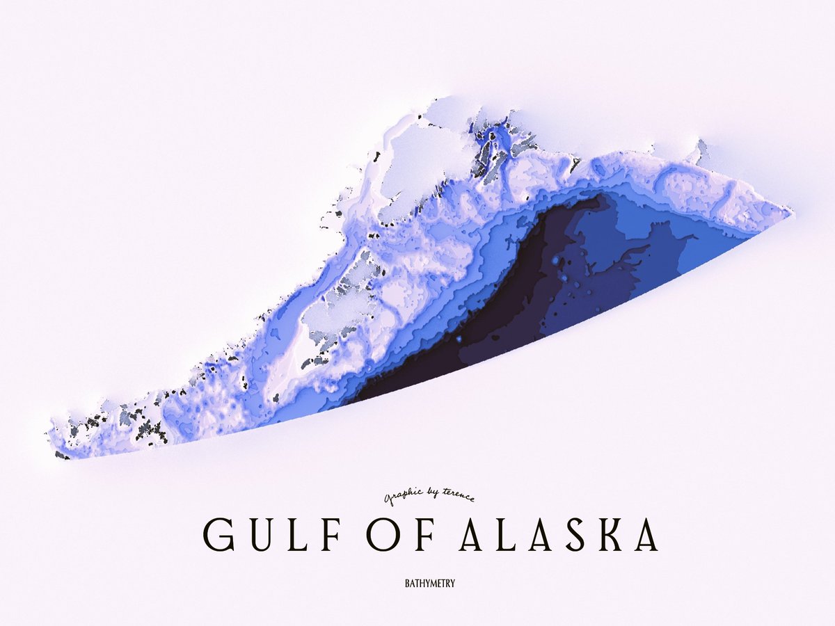 Bathymetry of the Gulf of Alaska. #rayshader adventures, an #rstats tale