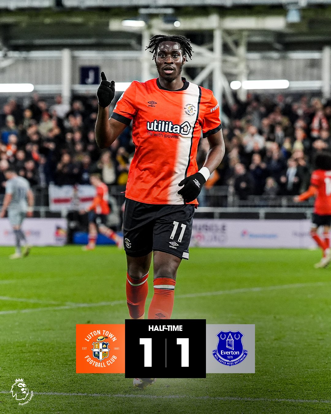 Luton Town FC on X All square at the half. Big 45 to come! / X