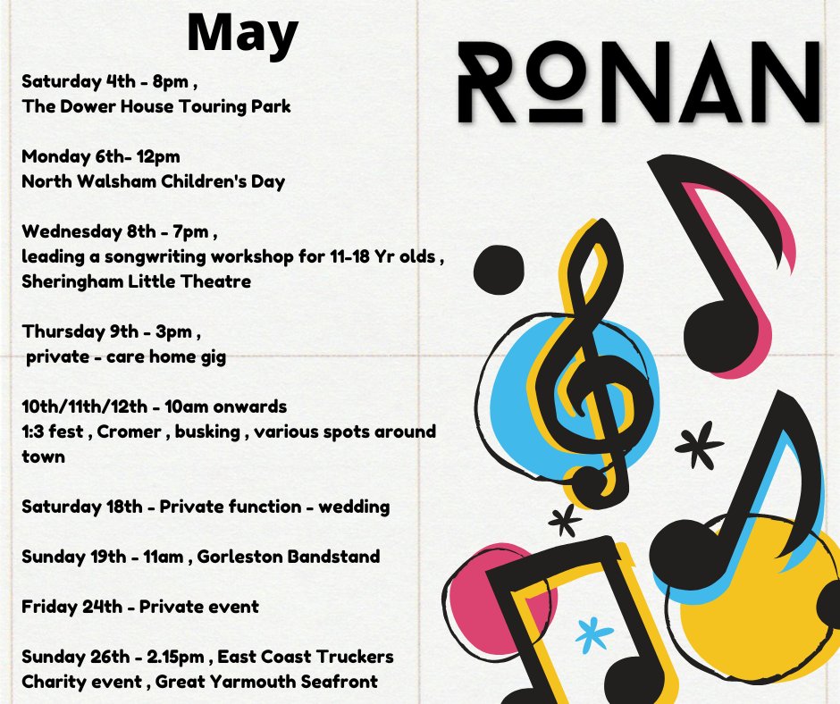 May dates - gonna be a busy one!