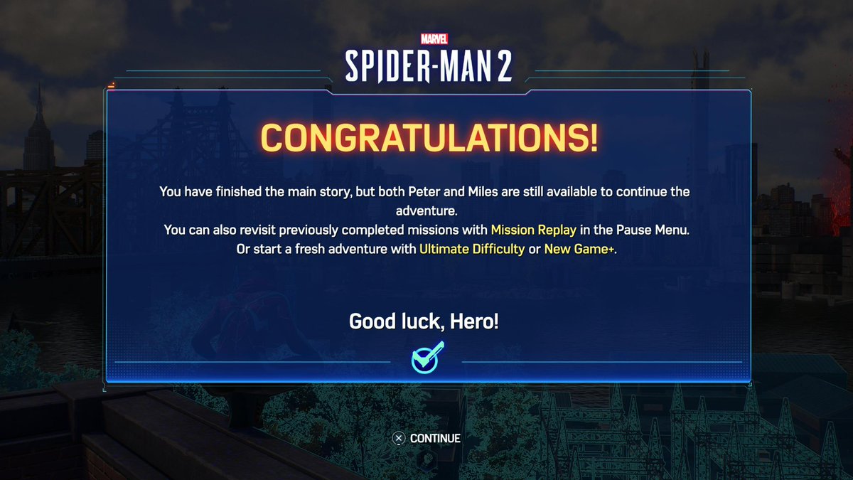 3 weeks ago I lost my mother. In these times of sadness I found refuge in games. Today, I finished Spider-Man 2. This epic adventure from @insomniacgames is not yet fully accessible for Blind players, but I needed help just 3 times. thank you for making #accessibility a priority!