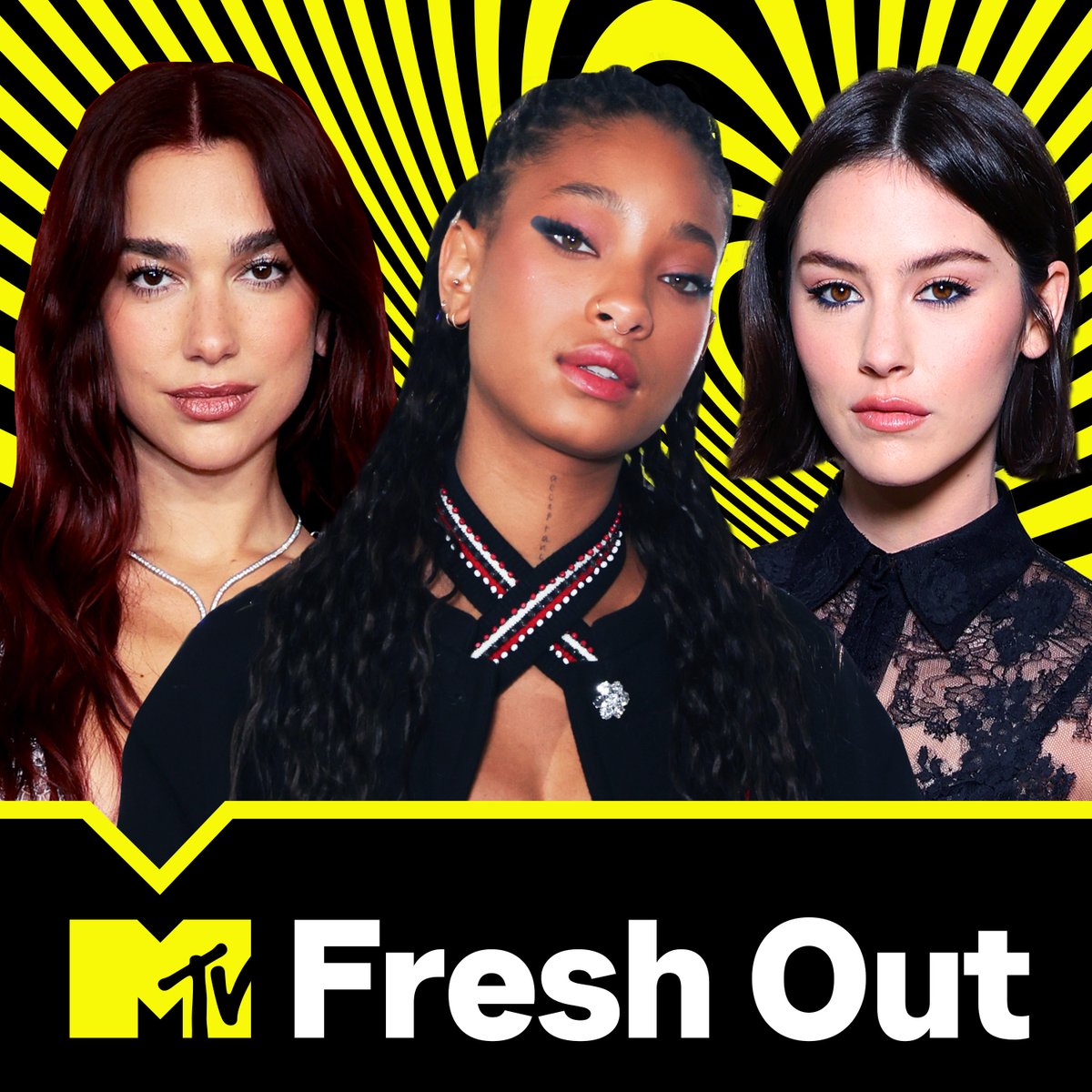 How am I supposed to get work done when I can't get the new music from @DUALIPA, @OfficialWillow + @gracieabrams out of my head?!!

Listen to their new tracks & more on my #MTVFreshOut playlist! 🫶

Spotify: open.spotify.com/playlist/6Vayw…
Apple Music: music.apple.com/us/playlist/mt…