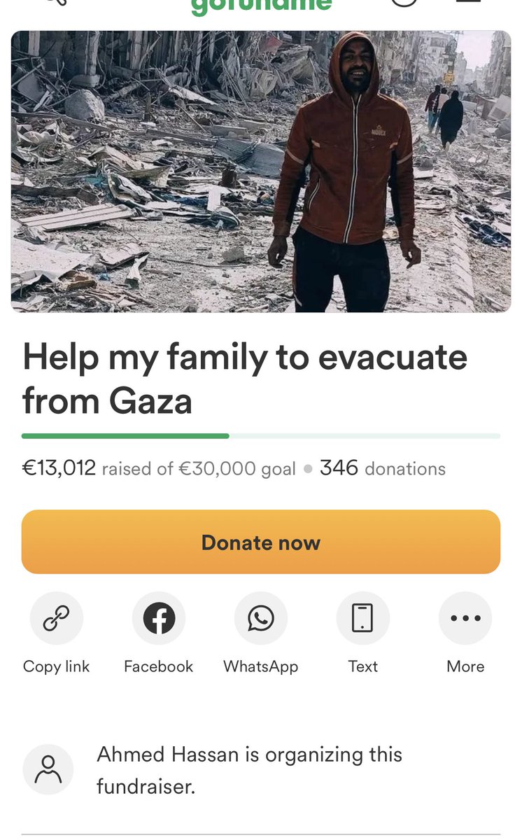 Less than $2000 to go to evacuate Ahmed’s brother Anis. This fund keeps floating just above stagnation. Donate & share to ensure that one more precious life is soon saved. gofundme.com/f/i-am-plannin…