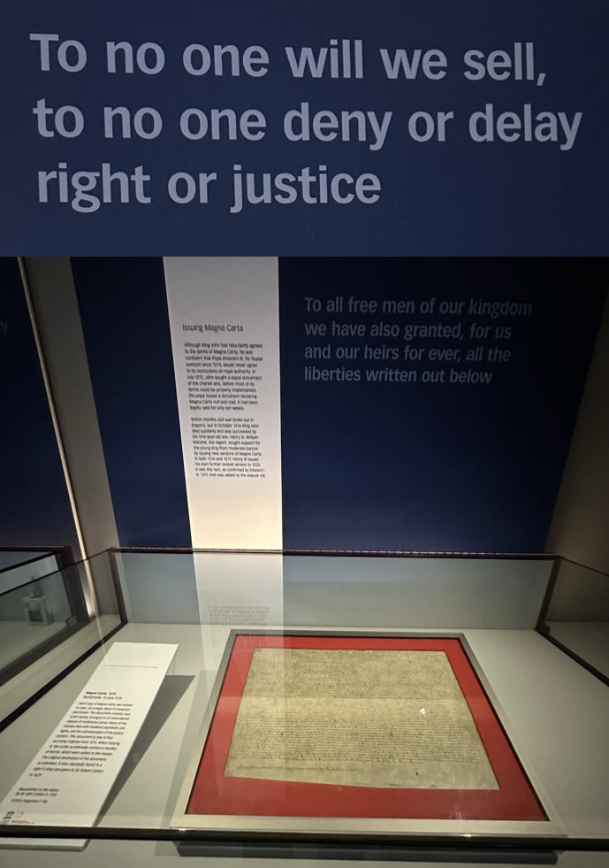 While in London I visited the British Library and one of the four surviving original copies of the Magna Carta. This is one of the most important documents in the history of the world. It declared as early as 1215 that the law must apply equally to all men including kings and…