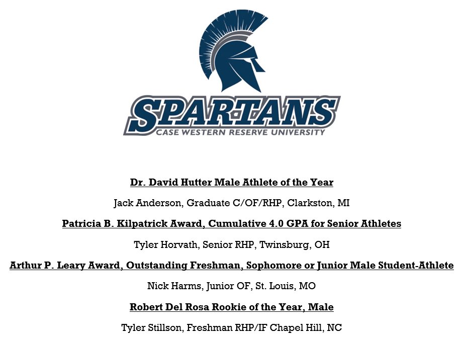 Congrats to our guys on the well-deserved honors at the annual CWRU Athletics awards banquet.