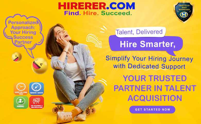 HIRERER.COM, Your Bridge to Exceptional Talent

visit hiring.hirerer.com to know more

#AffordableHiring #BusinessGrowth #EconomicalTalent #HRPartnership #HRInnovation #rentahr #outofjob #Hirerer #SmartlyHiring #iHRAssist #SmartlyHR