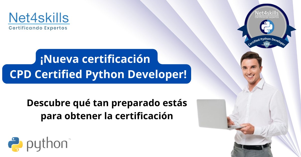 ¡Realiza nuestra nueva PRUEBA GRATUITA hubs.la/Q02v5z820  y descubre qué tan preparado estás para obtener la certificación CPD Certified Python Developer! ⭐
En #Net4skills deseamos que obtengas tu certificación hubs.la/Q02v5xHw0