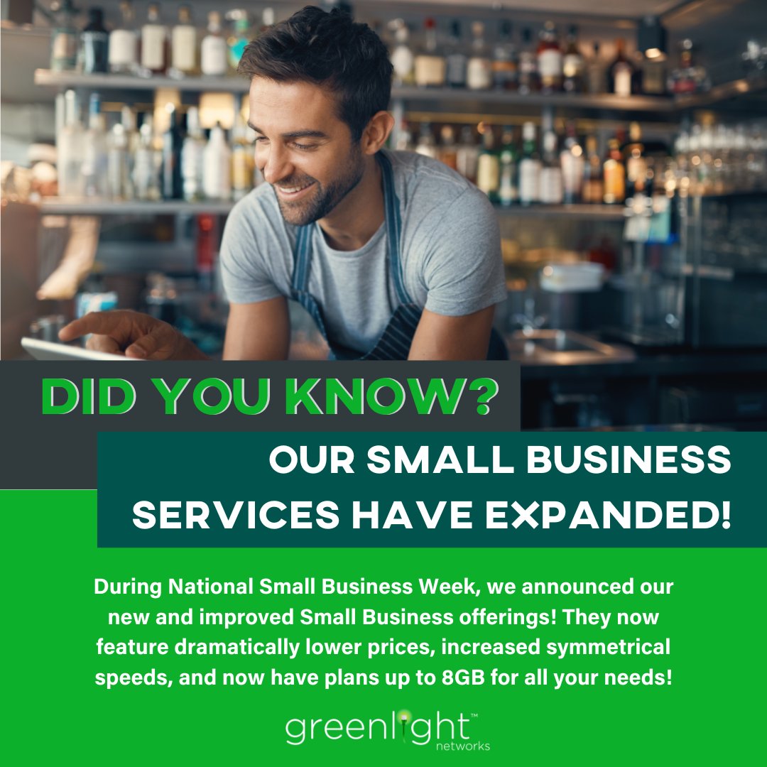 Have you heard? We've announced our new service offerings that are designed to help small businesses experience the benefits of ultra-fast fiber internet! ⚡ Learn more: hubs.ly/Q02w2TkX0 #NationalSmallBusinessWeek #SmallBusiness #ShopLocal #FiberInternet