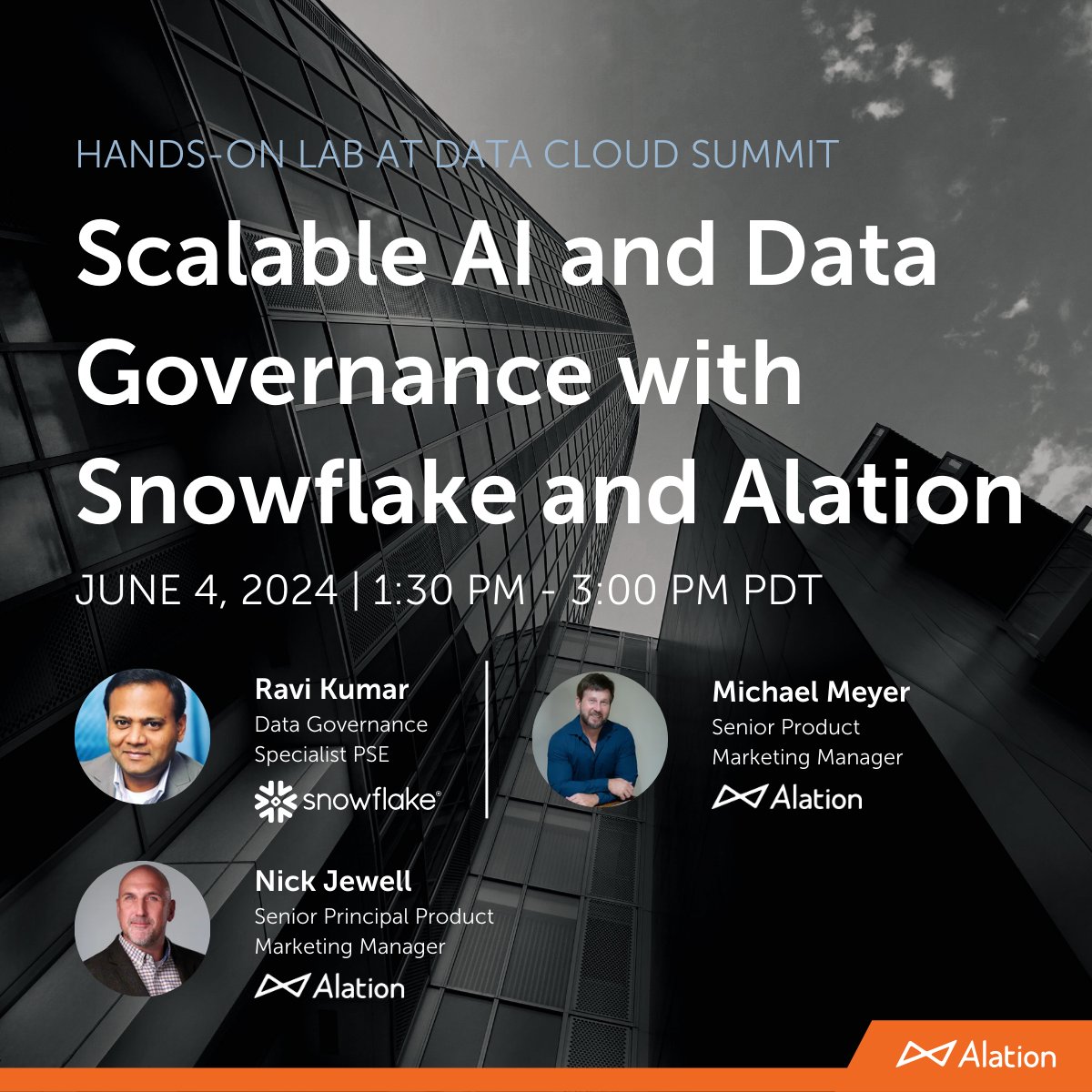 Join our hands-on lab round ✌️ at #datacloudsummit. On 6/4, learn how Alation users access and work with data in @SnowflakeDB. ❄️ You'll also see how to apply governance to data within Snowflake using Snowflake Horizon capabilities alation.com/events/snowfla… @dataguyatheart