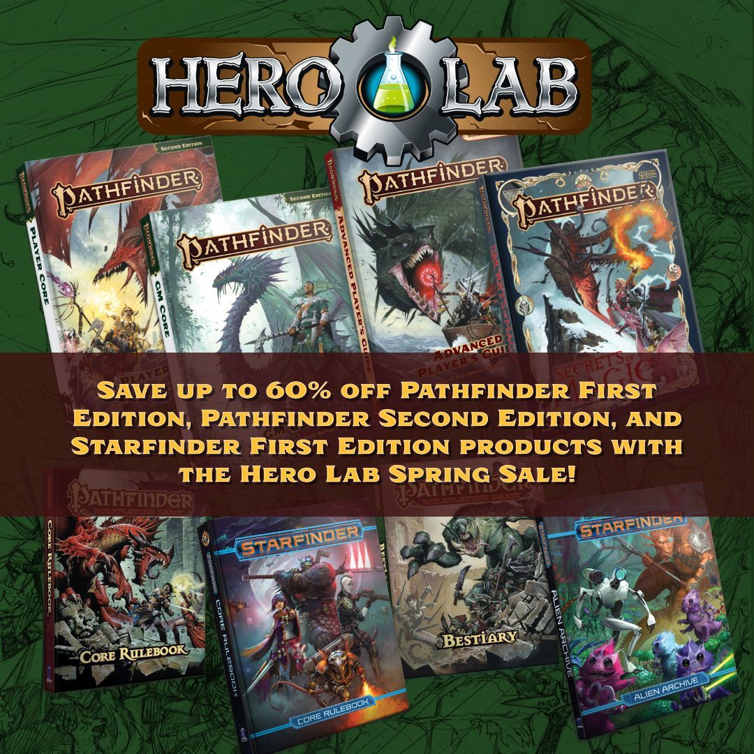 Our friends at Hero Lab are having a spring sale! Check out the details here: paizo.me/3wkbBDj