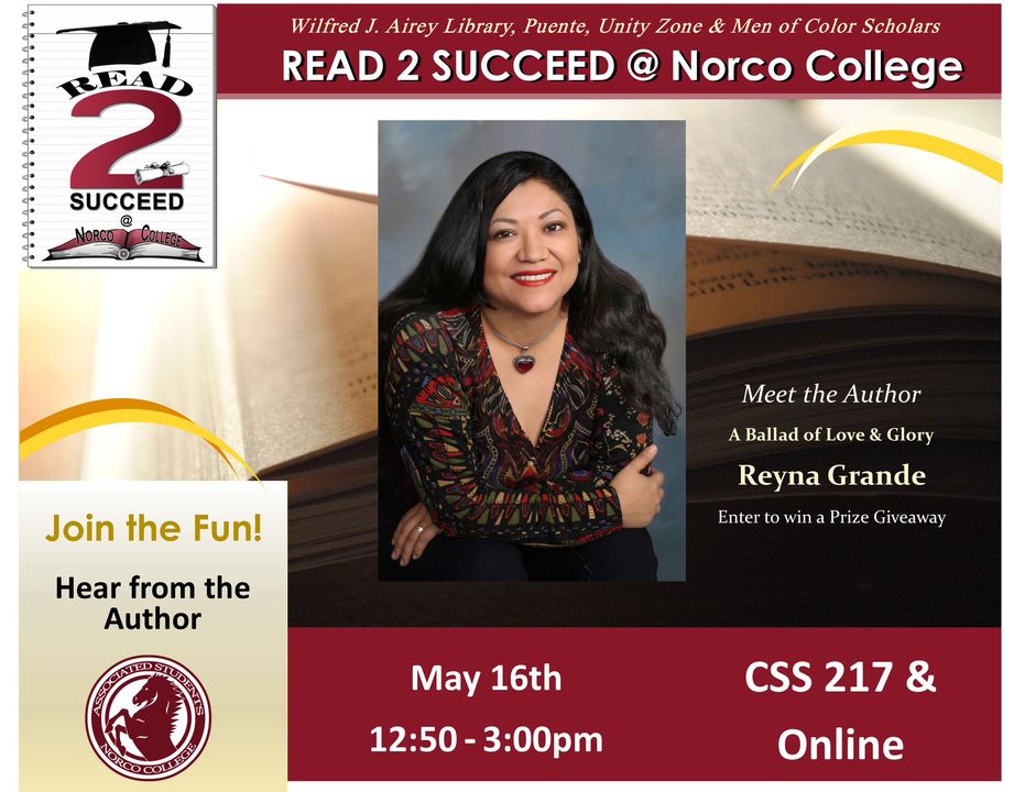 Save the date for the next Read 2 Succeed on May 16th. The author of 'A Ballad of Love & Glory' will be on campus. Join us in CSS 217 or online. #Read2Succeed