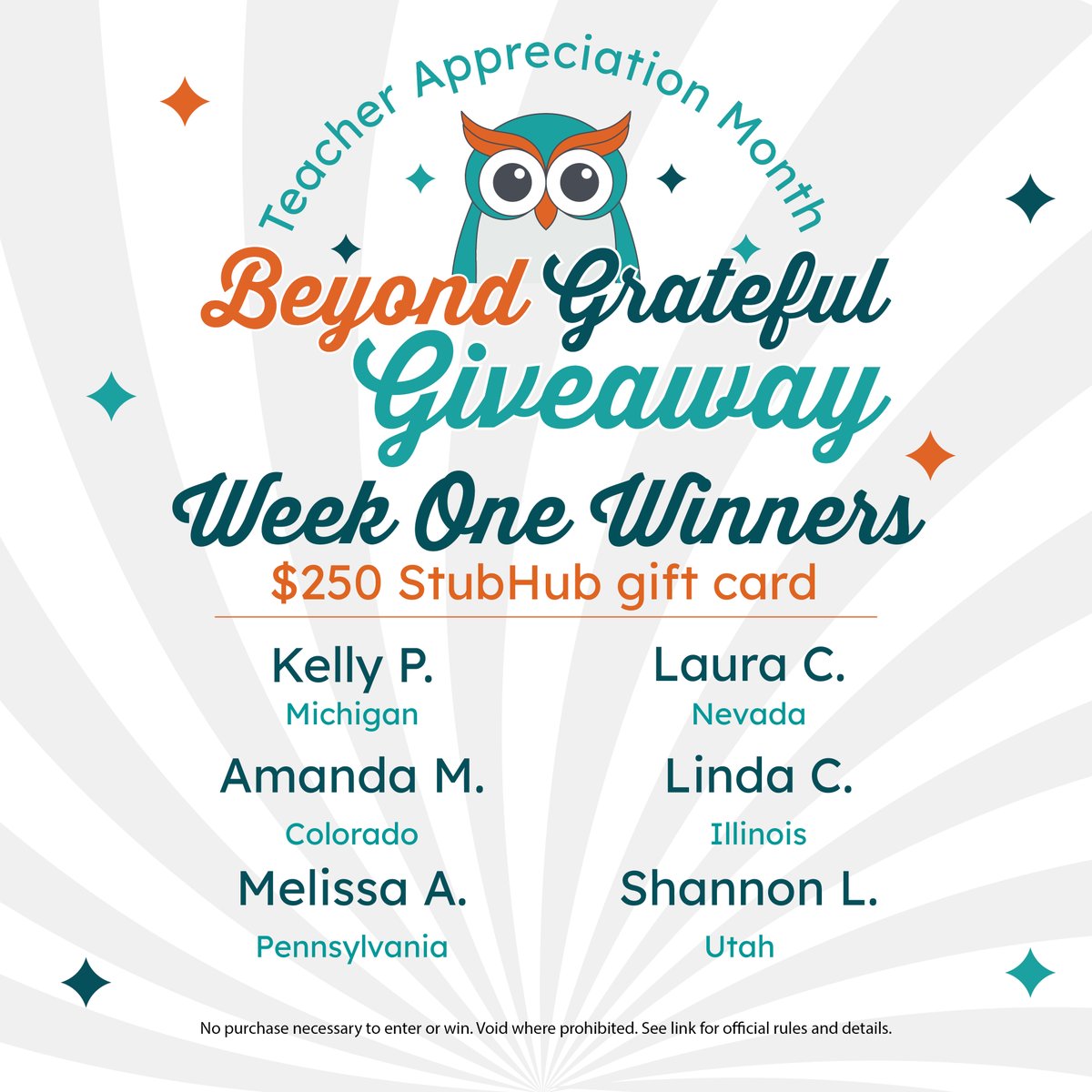 Congratulations to our winners! Next week’s prizes are two $500 Apple Gift Cards and a $500 Oura gift card! If you’ve already entered, then you’re in the running for next week’s prizes, and if you haven’t entered yet, enter here: ow.ly/OWjT50Rmyim #HMBeyondGrateful