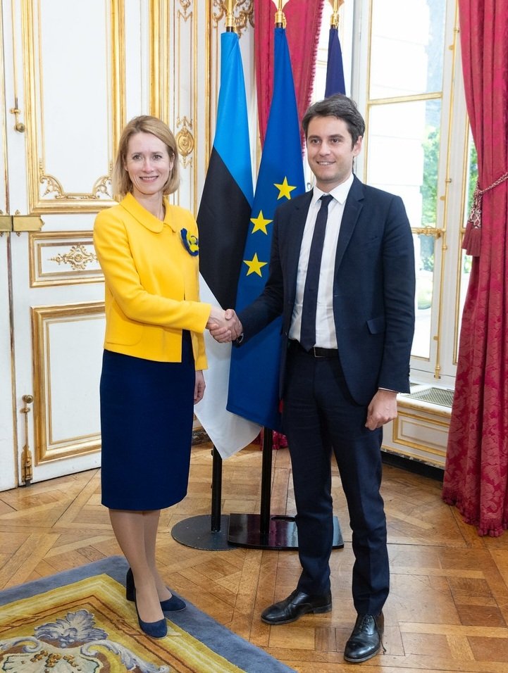 Happy to meet with Prime Minister @GabrielAttal. #Estonia and #France are good partners and strong allies. We highly value France’s military presence in Estonia. We're also interested in boosting our business relations, there's great potential in clean tech and innovation.
