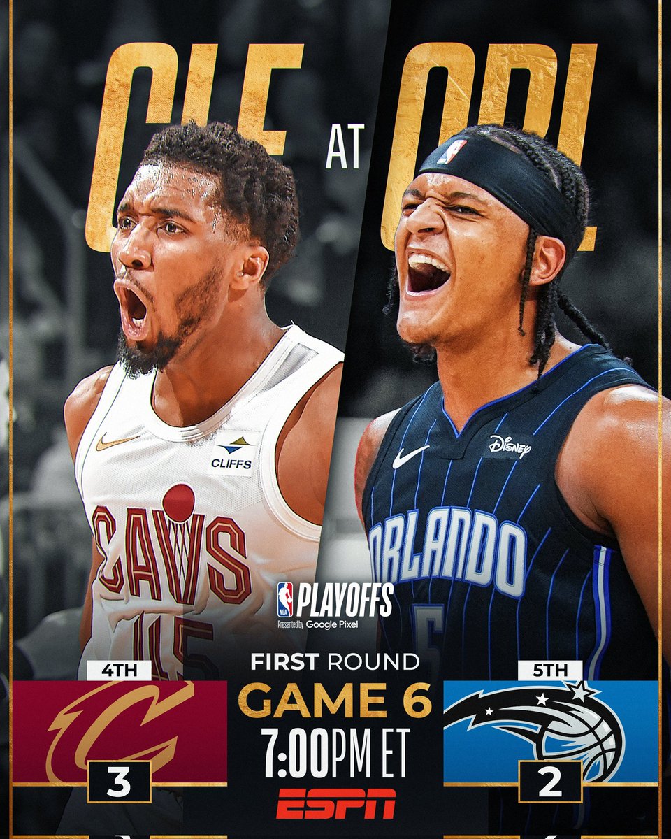 🏀 #NBAPlayoffs | @cavs (#LetEmKnow) vs. @OrlandoMagic (#MagicTogether)
🎙 Relator: @EJerezESPN
🎙 Comentarista: @obricio7
📺 #ESPN2 Sur
📺 #ESPN México y Centro
20:00 🇦🇷🇺🇾
19:00 🇧🇴🇻🇪🇩🇴🇨🇱🇵🇾
18:00 🇨🇴🇵🇪🇪🇨🇵🇦
17:00 🇳🇮🇬🇹🇸🇻🇨🇷🇭🇳🇲🇽
💻📱 @StarPlusLA
🤳 #NBAxESPN - #NBA
Dale RT 🔃