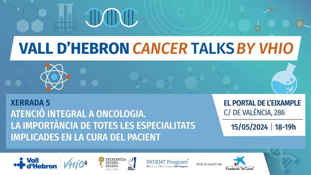 📣 Pròxim #VHIOTalks2024‼️

🔹 Atenció integral a oncologia. 
💬 Amb <a href="/NinesPenuelas/">Angeles Peñuelas(Nines)</a>, <a href="/lau_bascu/">Laura Bascuñana</a> i Isabel Megallón en un debat que moderarà <a href="/luis_quevedo/">@luisquevedo.bsky.social</a> 
🗓️ 15 de maig ⏰ 18 h
📍<a href="/portaleixample/">Portal de L'Eixample</a>

 👉linke.to/VHIOTalksMayo24