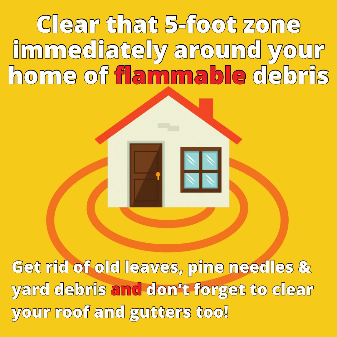 Take a couple hours to defend your home 🏠 against wildfires tomorrow for Community Wildfire Preparedness Day! Make sure you clear the 'Home Ignition Zone' 🔥 of debris & check the link for more tips on how to guard your home against fire danger! bit.ly/4a23BVj