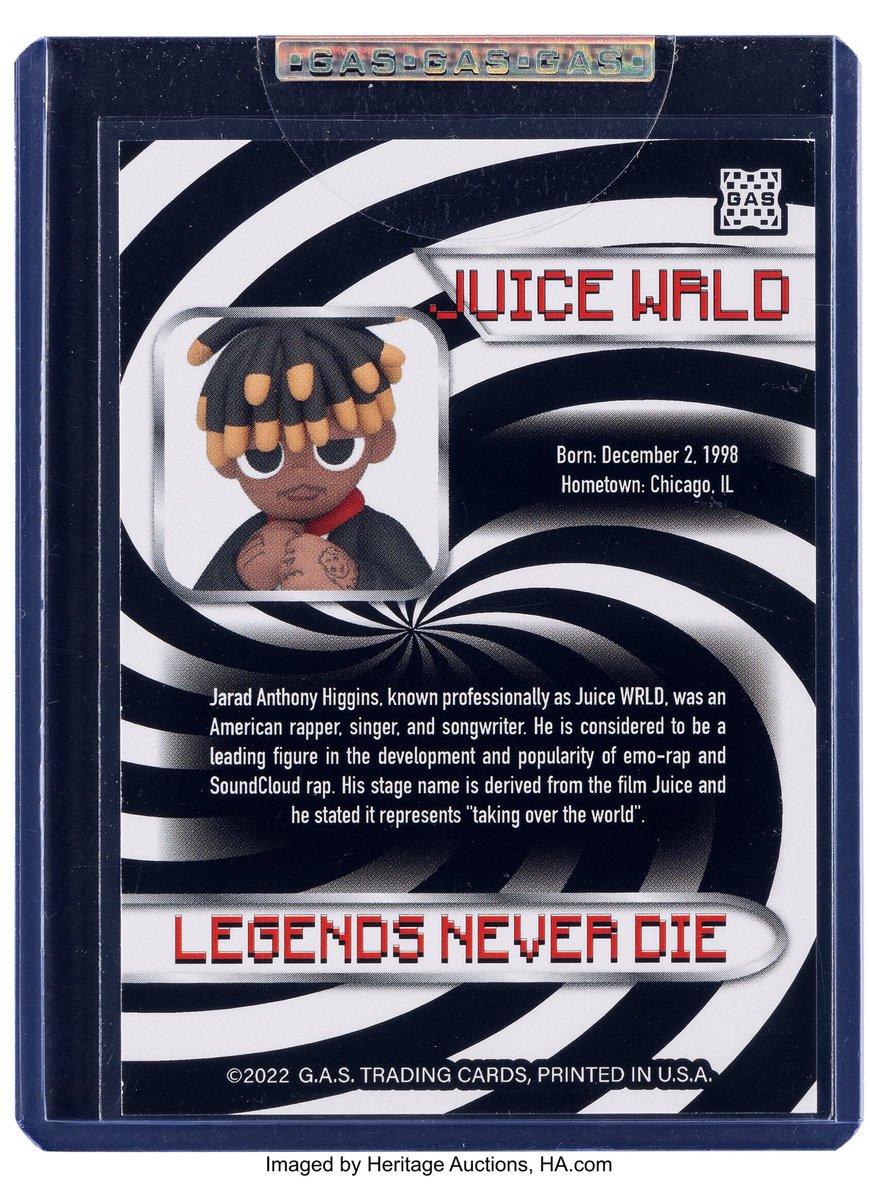 In 2022 @NTWRKLIVE released a @JuiceWorlddd licensed vinyl figure. They sent 50 of them to VIPs. Each of the VIP package also included this limited edition Juice WRLD. One of em has shown up on @HeritageAuction in their 1st ever dedicated Hip-Hop Auction. entertainment.ha.com/itm/memorabili…