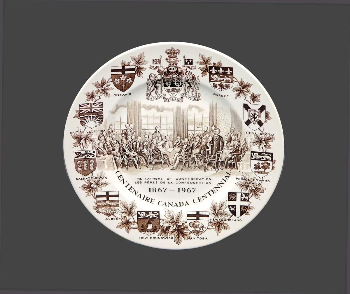 Wood & Sons Canadian Centennial 1967 commemorative plate. Fathers of Confederation. Canadiana made in England. etsy.me/4aZADqw via @Etsy #BuyfromGroovy #antiqueshop #decorativeplate #walldecor #wallplate #Canadiana #WoodSons #CanadianConfederation #EtsySellers