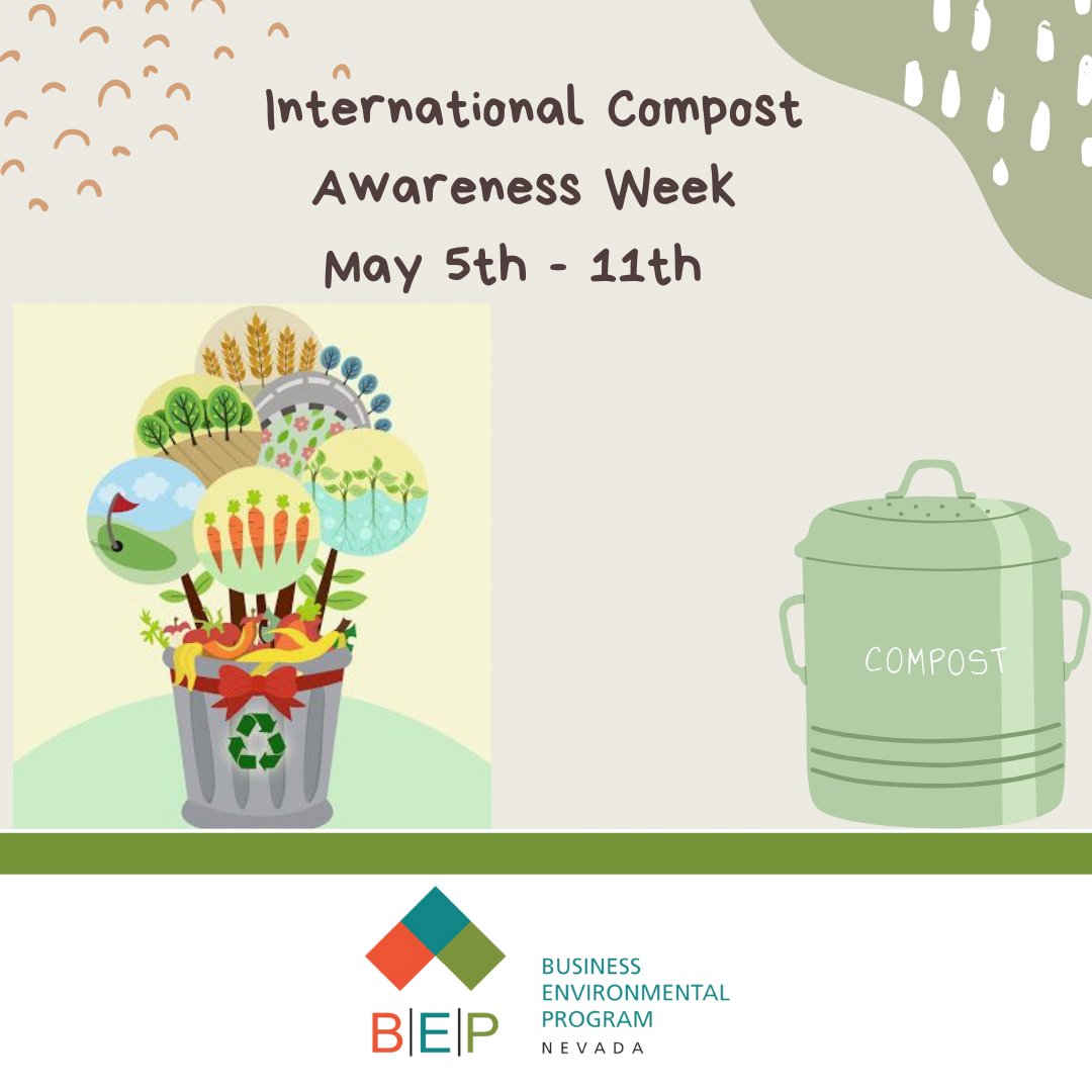 May 5th through 11th is International Compost Awareness Week! Organic wastes, such as food, yard, wood, and paper wastes comprise 51% of municipal solid waste in landfills! 
#CompostAwareness #NvBep #Sustainability #Nevada