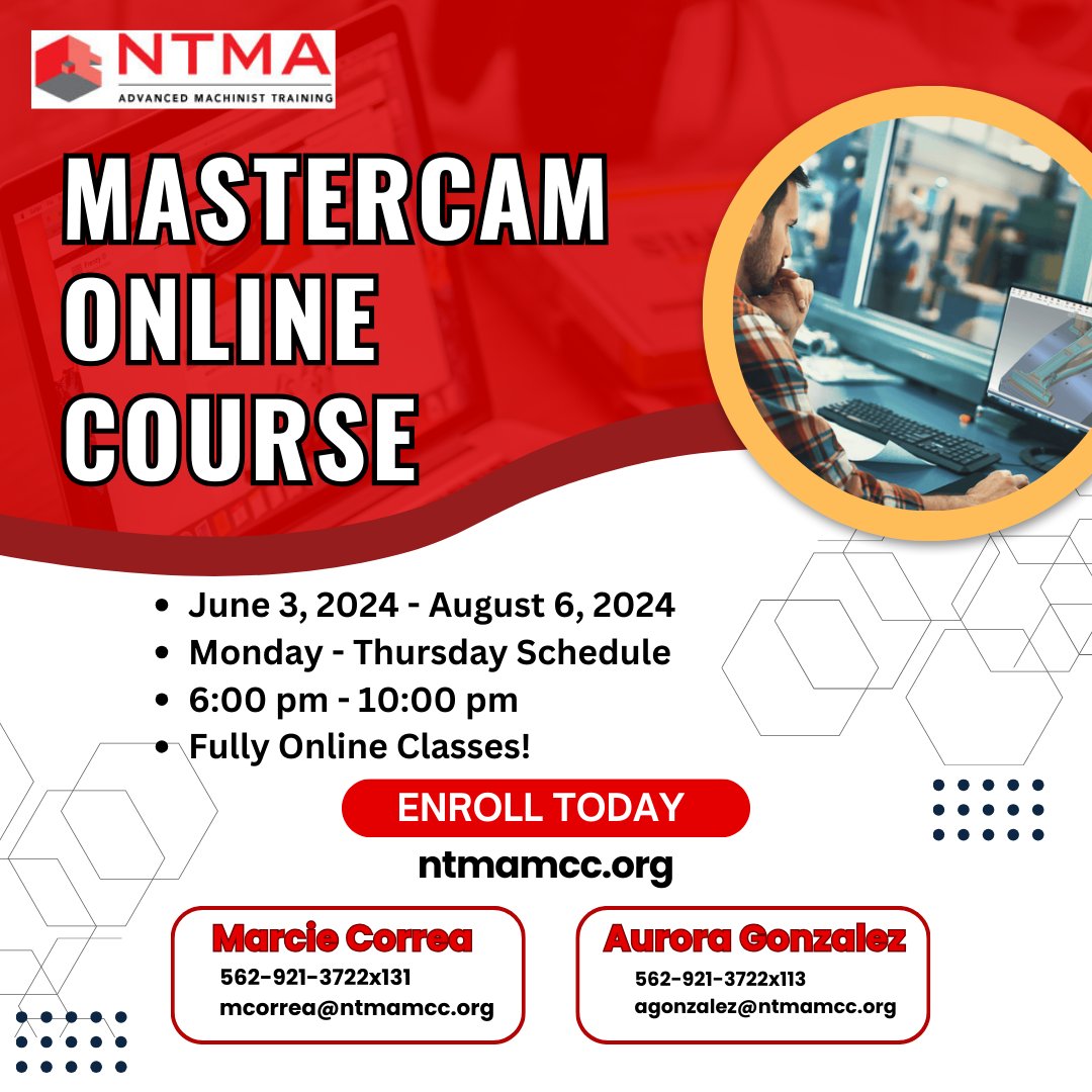 Mastercam online training courses are now available! Classes start on June 3rd, 2024. Reserve your spot and contact our Advanced training team today! 562-921-3722 #machinelearning #machinist #machining  #onlinetraining #haasmachine #cnc #cnclife #cncmachining #career #mastercam