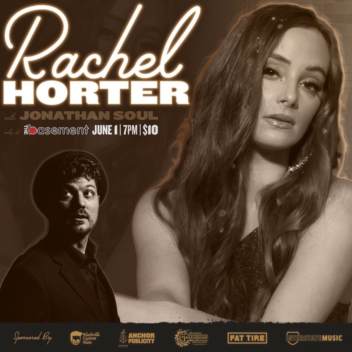 Rachel Horter (@rachelhorter) on Twitter photo JUST ANNOUNCED🪩
I’m incredibly excited to be headlining a show at one of my favorite legendary venues <a href="/TheBasementNash/">The Basement</a>!!! Nashville Tour Stop is putting on an unforgettable night featuring Jonathan Soul on Saturday, June 1st at 7pm!!
Tickets: ticketweb.com/event/nashvill… JUST ANNOUNCED🪩
I’m incredibly excited to be headlining a show at one of my favorite legendary venues <a href="/TheBasementNash/">The Basement</a>!!! Nashville Tour Stop is putting on an unforgettable night featuring Jonathan Soul on Saturday, June 1st at 7pm!!
Tickets: ticketweb.com/event/nashvill…