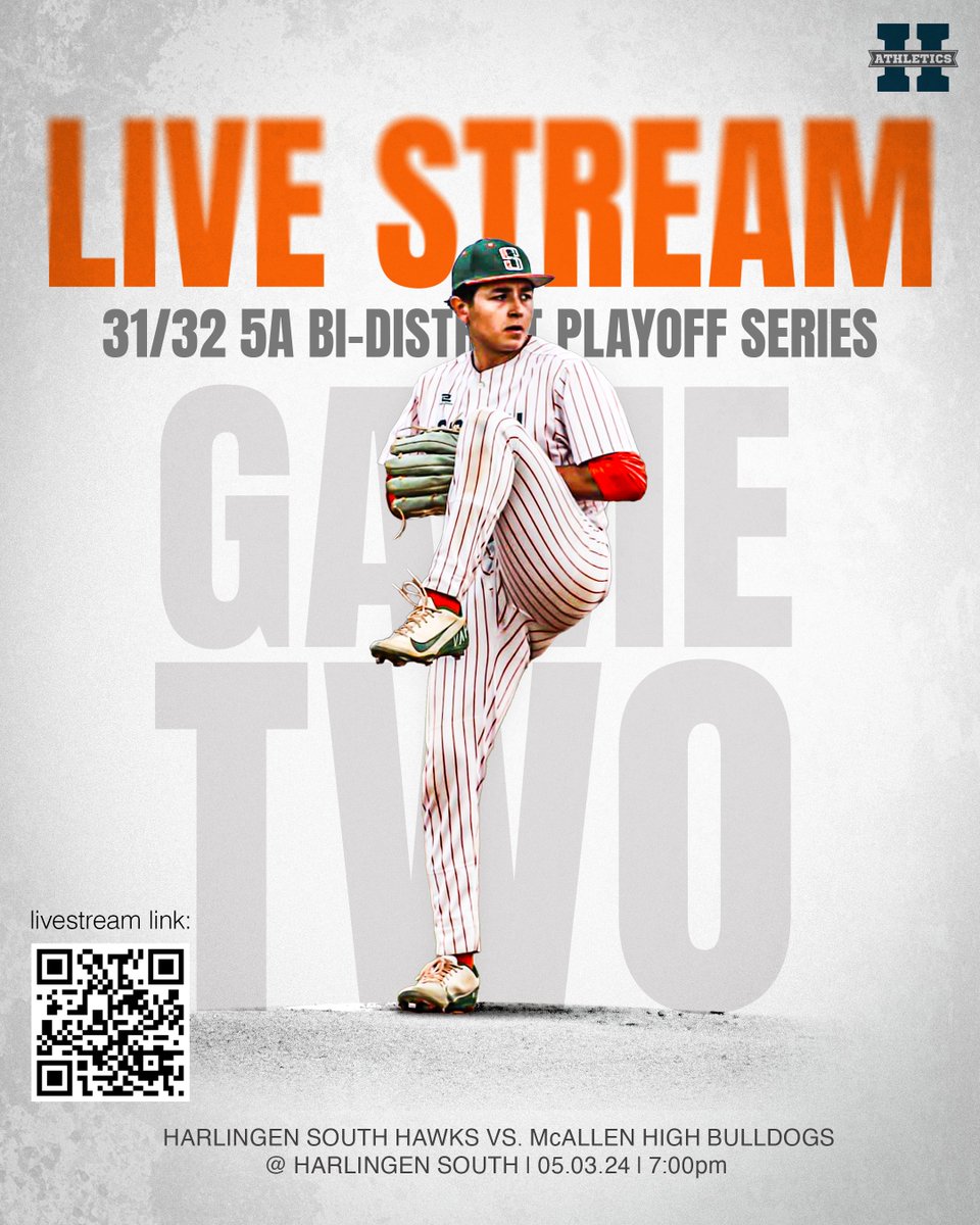 Our Harlingen CISD FB page will be livestreaming tonight's baseball game, tune in as the Hawks take on McAllen High! ⚾️ The livestream begins at 7:00pm. 🖥